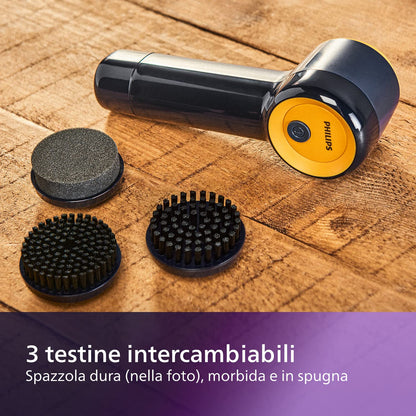 Kit Pulizia Scarpe Spazzole Intercambiabili Blu